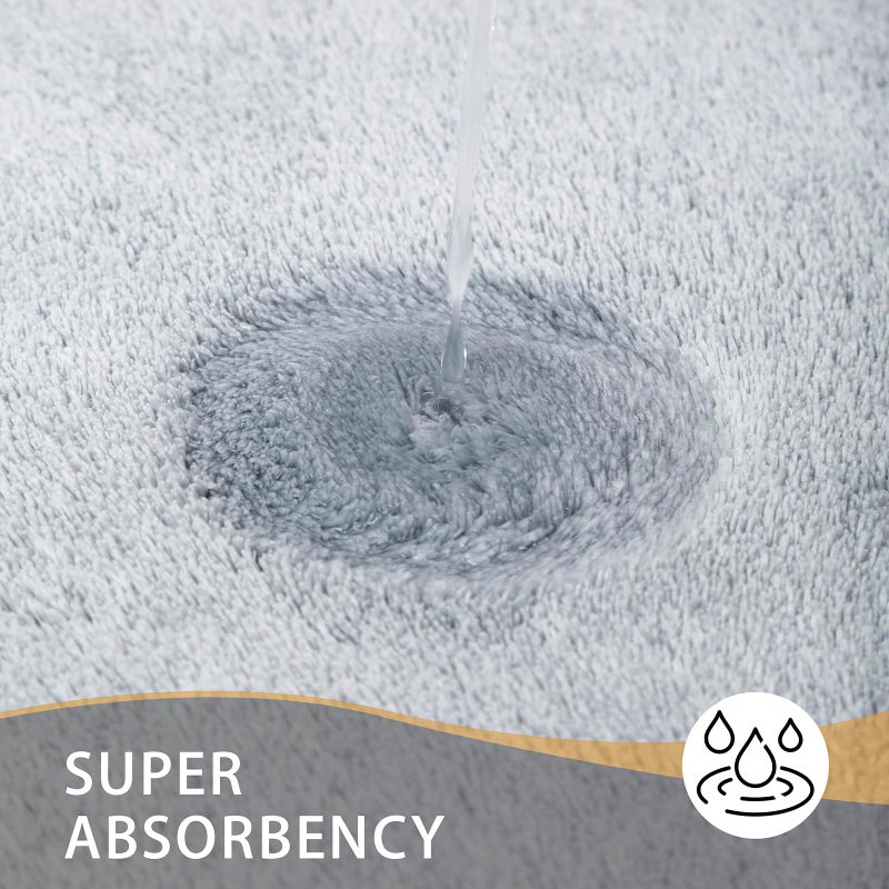 MINIDEAR Bathroom Rugs 24x17 Light Gray - Thick Memory Foam Bath Mat, Ultra Soft & Plush Fluffy, Non-Slip, Quick Dry, Absorbent Washable Floor Microfiber Mat for Tub, Home Decor Accessories - Image 4