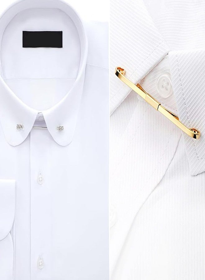 erioctry 2PCS Mens Stainless Steel Tie Clips Minimalist Necktie Tie Clasp Clip Shirt Collar Holder Best Gift For Men Business Party Wedding Best Gift and Daily Life (Silver+Gold) - Image 5