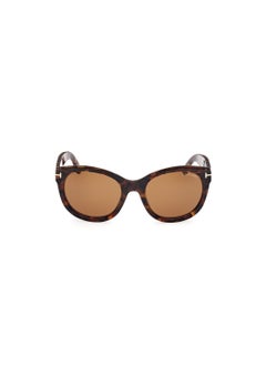 TOM FORD Women's Cat Eye Shape Acetate Sunglasses FT111452E54 Lens Size: 54 Millimeter - Dark Havana  - Image 2