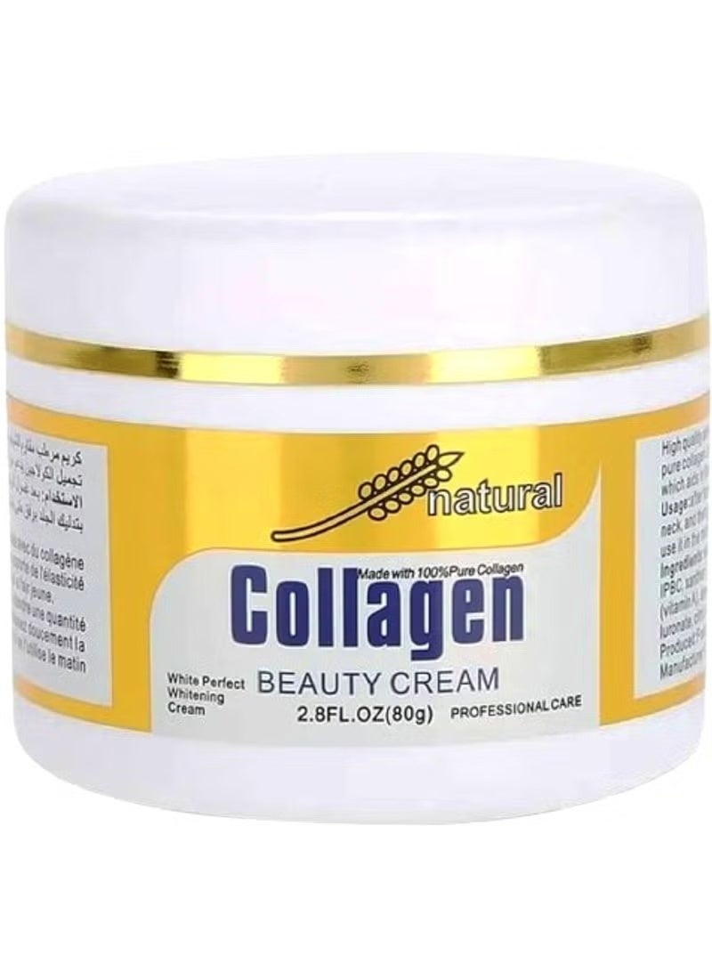 DISAAR Collagen Cream Forehead Neck Lines Smile Wrinkles Facial Spots Dry Skin Weak Muscules Improve Your Face 80g - Image 1