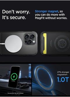 Spigen غطاء حماية Rugged Armor MagFit لهاتف iPhone 15 Pro Max مع MagSafe وتركيبات من ألياف الكربون - أسود مطفي  - Image 5