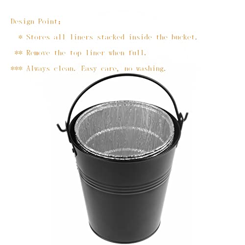 Firsgrill Drip Grease Bucket and 12-Pack Liners for Traeger 20/22/34 Series, Pit Boss etc Pellet Grill Smoker (Black 12) - Image 4