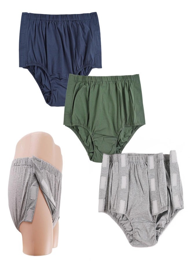 Lmaray 3 Pack Cotton Post Surgery Underwear for Women, Disabled Adaptive, Tear Away Briefs, Reusable Incontinence Underpants - Image 1