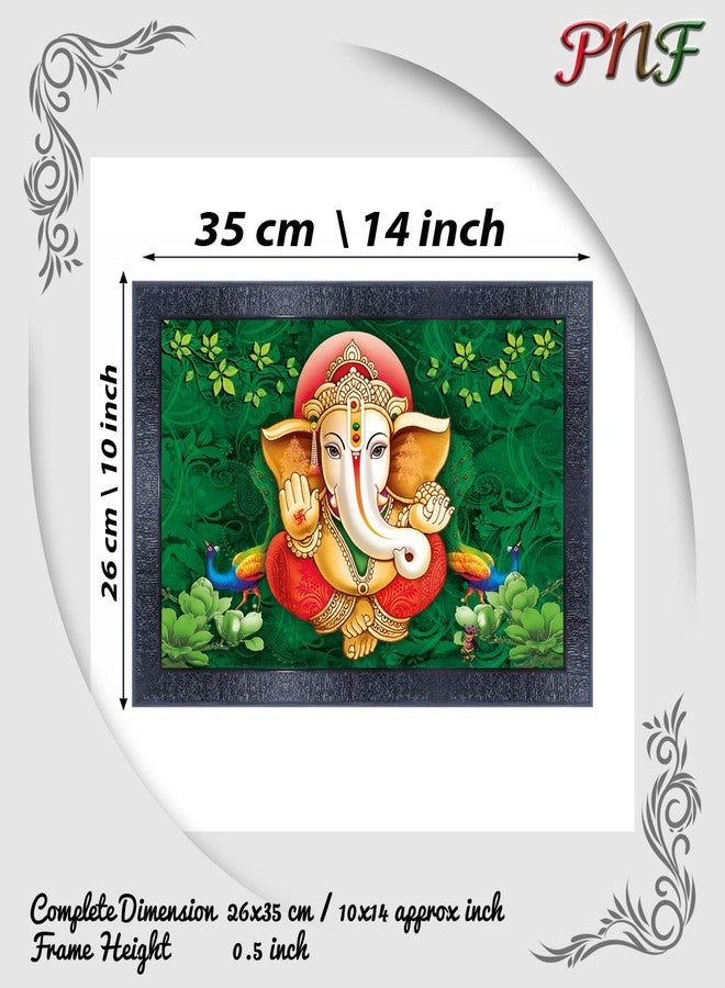 pnf Poster And Frames Ganesh Ji Wooden Photo Frame With Acrylic Sheet | For Living, Pooja Room | Home Decoration Item | Best Gifting Option (10 * 14inch,Multicolour,Synthetic) 16819 - Image 2