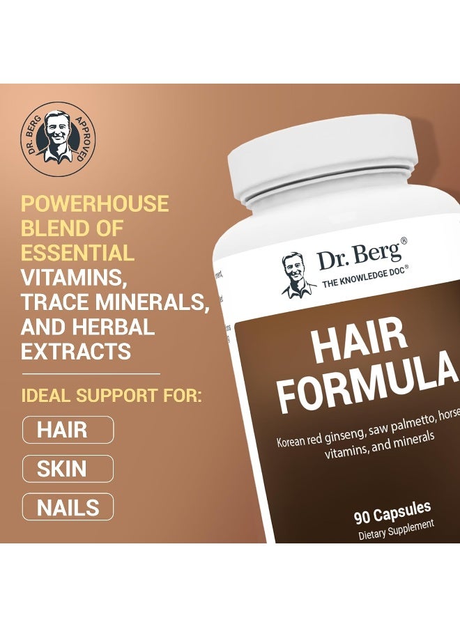 Dr. Berg Nutritionals Dr. Berg All-In-One Vitamins For Hair, Skin, & Nails - Advanced Formula With Biotin, Saw Palmetto, Dht Blocker, & Trace Minerals - 90 Veg Capsules - Image 2