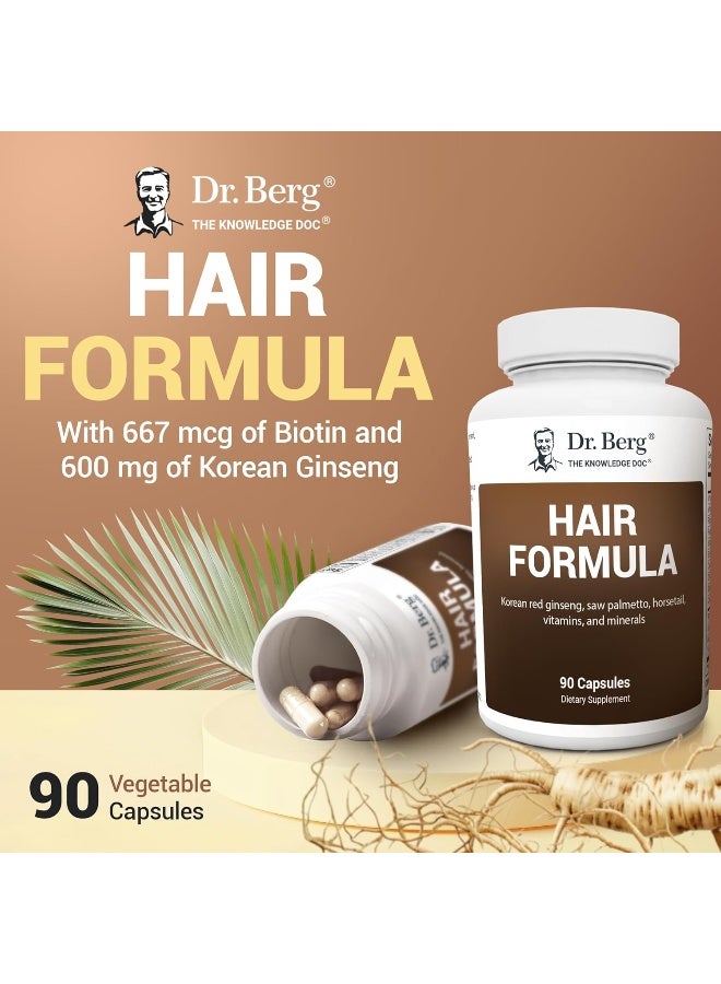 Dr. Berg Nutritionals Dr. Berg All-In-One Vitamins For Hair, Skin, & Nails - Advanced Formula With Biotin, Saw Palmetto, Dht Blocker, & Trace Minerals - 90 Veg Capsules - Image 4