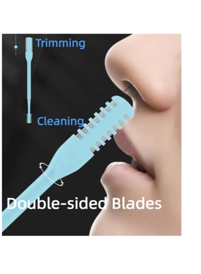 ماكينة حلاقة شعر الأنف أداة قص بشفرات - إزالة أنف صحية بدون كهرباء لون اوف وايت 3 قطع - Image 3