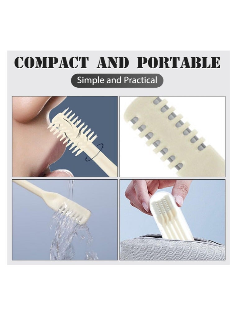 ماكينة حلاقة شعر الأنف أداة قص بشفرات - إزالة أنف صحية بدون كهرباء لون اوف وايت 3 قطع - Image 2