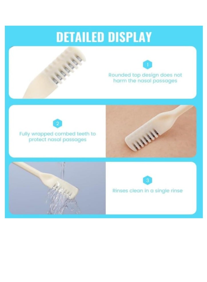 ماكينة حلاقة شعر الأنف أداة قص بشفرات - إزالة أنف صحية بدون كهرباء لون اوف وايت 3 قطع - Image 4