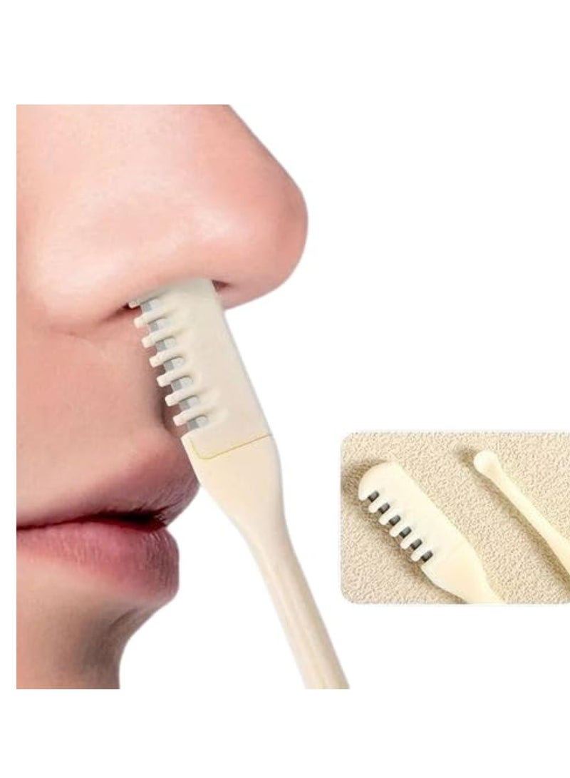 ماكينة حلاقة شعر الأنف أداة قص بشفرات - إزالة أنف صحية بدون كهرباء لون اوف وايت 3 قطع - Image 5