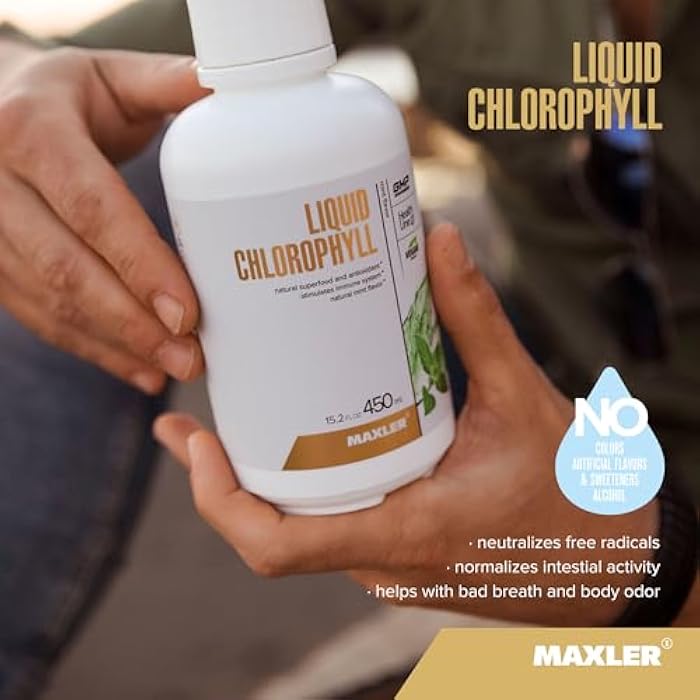 Maxler Liquid Chlorophyll Natural Flavor - Internal Deodorant for Body Odor & Bad Breath Supplement - Vegan Liquid Chlorophyll - 132 mg of Chlorophyllin per 1 Serving (15 Servings) - 15.2 fl oz - Image 3