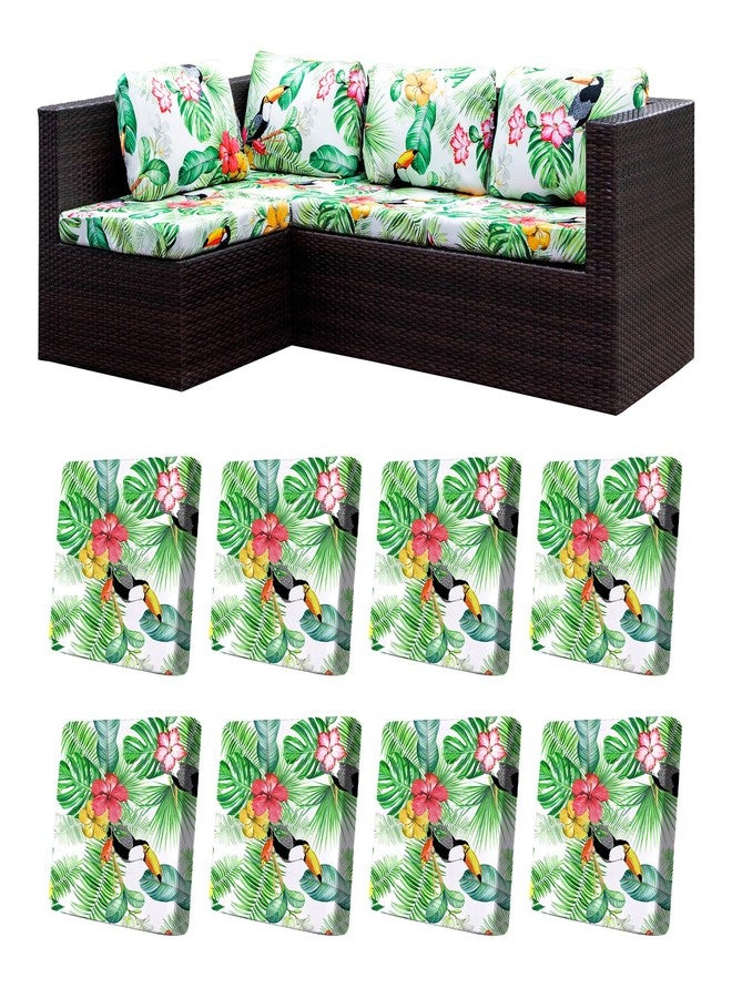 BIETYONE Patio Cushion Covers Outdoor Patio Cushion Covers,Super Elastic Outdoor Cushion Covers Replacement, Suitable for Outdoor Sofa Covers Patio Couch Cover Replacement (8Pcs,Pelican, Cover Only) - Image 1