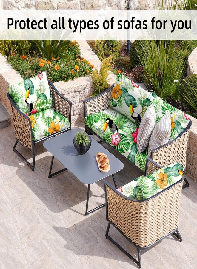 BIETYONE Patio Cushion Covers Outdoor Patio Cushion Covers,Super Elastic Outdoor Cushion Covers Replacement, Suitable for Outdoor Sofa Covers Patio Couch Cover Replacement (8Pcs,Pelican, Cover Only) - Image 4