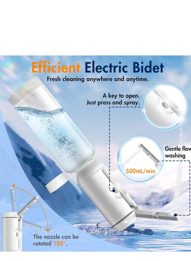 Electric Portable Bidet for Travel: 200mL Battery Rechargeable Backpacking Bidet Bottle - Bidet Sprayer High Pressure for Women Men from Al ghafa