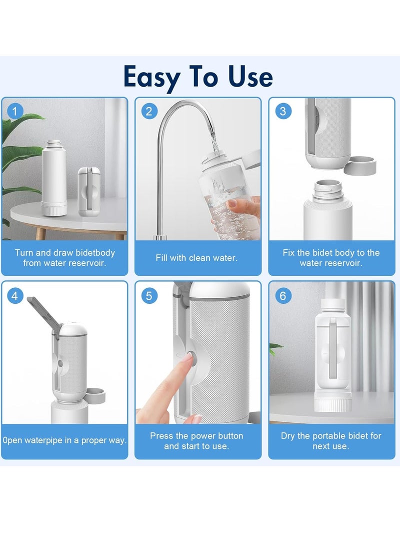ALGHAFA Electric Portable Bidet for Travel: 200mL Battery Rechargeable Backpacking Bidet Bottle - Bidet Sprayer High Pressure for Women Men from Al ghafa  - Image 4