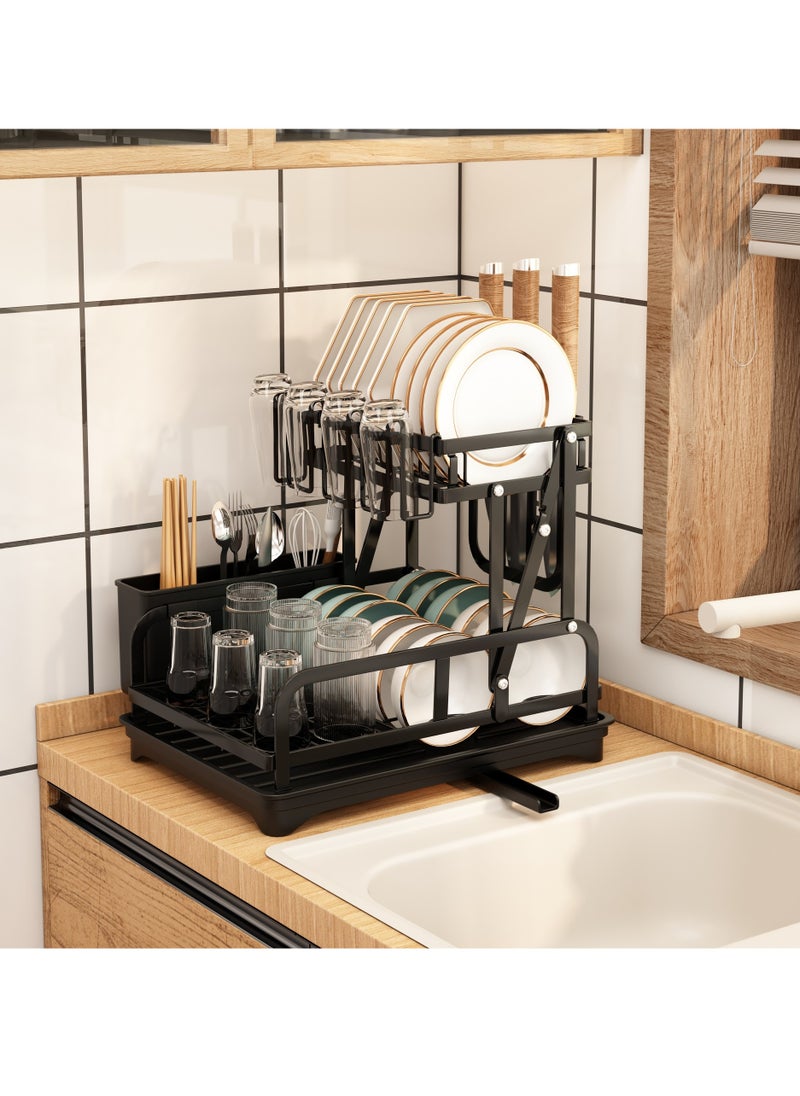 2 Tier Dish Drying Stand With Drainer