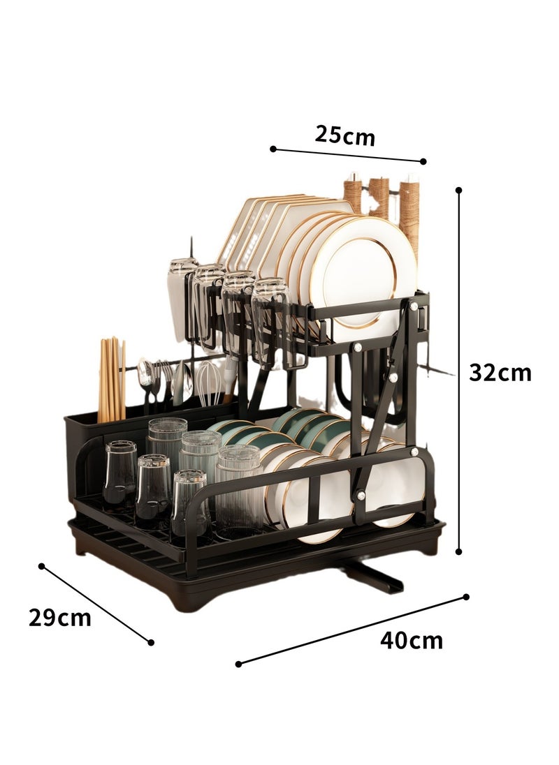 2 Tier Dish Drying Stand With Drainer