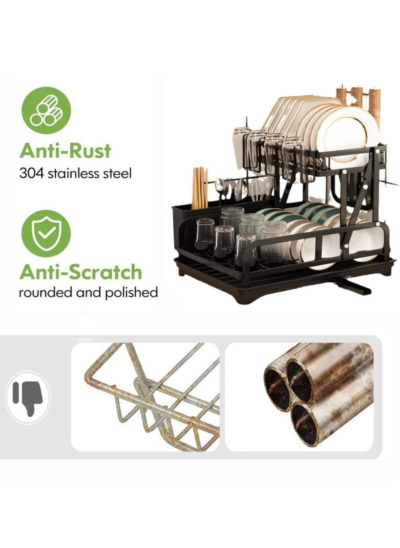 2 Tier Dish Drying Stand With Drainer
