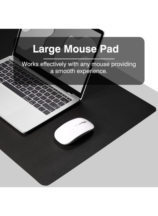 Towwi Desk Pad 80×40cm Waterproof Leather Desk Mat – Large Smooth Surface Mouse & Keyboard Pad (Black) - Image 5
