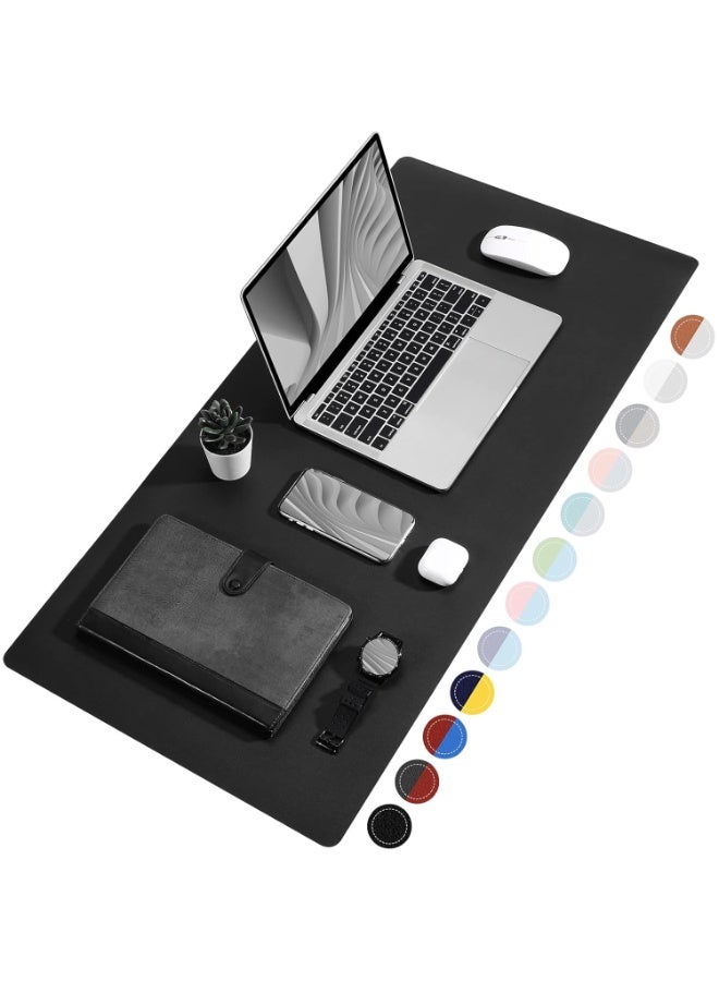 Towwi Desk Pad 80×40cm Waterproof Leather Desk Mat – Large Smooth Surface Mouse & Keyboard Pad (Black) - Image 1