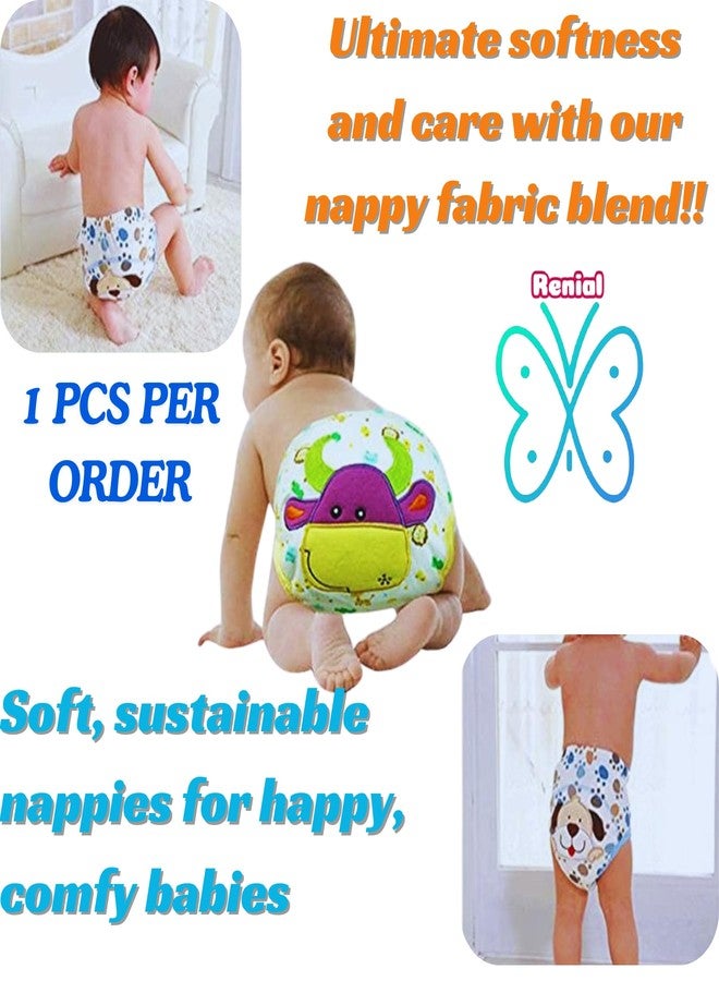 RENIAL Small Size Cotton Toddler Underpants, Waterproof Breathable Underwear for Kids, Animal Print Reusable Diapers [pack of 1] (SMALL) - Image 5