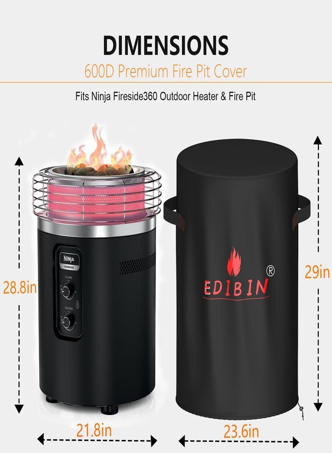 EDIBIN Fire Pit Cover for Bali Outdoors 23 Inch Cylinder Firepit,24" D X 27" H Waterproof Cover Compatible with Bali Outdoors 23 inch Outdoor Fire Pit Round - Image 3