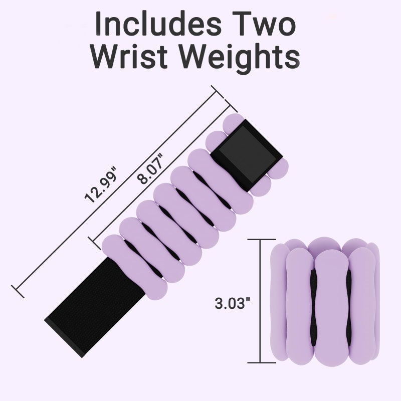 JORICY Wrist Weights Adjustable Ankle Weights for Women Men 1lb*2 Silicone Arm & Leg Weighted Bracelet for Yoga Pilates Running Walking Swimming Physical Therapy Strength Training Purple - Image 3