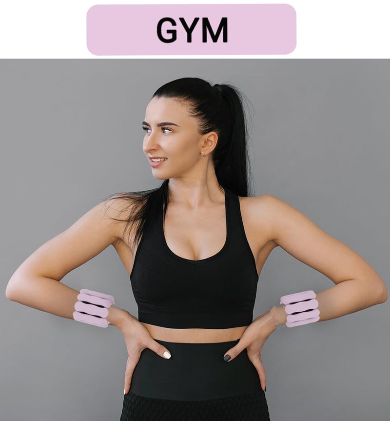JORICY Wrist Weights Adjustable Ankle Weights for Women Men 1lb*2 Silicone Arm & Leg Weighted Bracelet for Yoga Pilates Running Walking Swimming Physical Therapy Strength Training Purple - Image 2