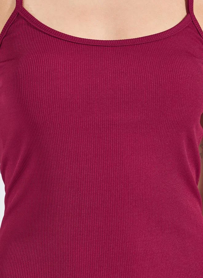 Styli Tie-Up Back Ribbed Bodycon Maxi Dress