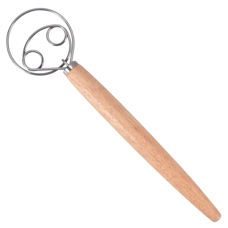 TrueColor Danish Dough Whisk Stainless Steel Dutch Style Hand Bread Mixer Dough Whisk Baking Tool For Pastry or Pizza Style 2 - Image 1