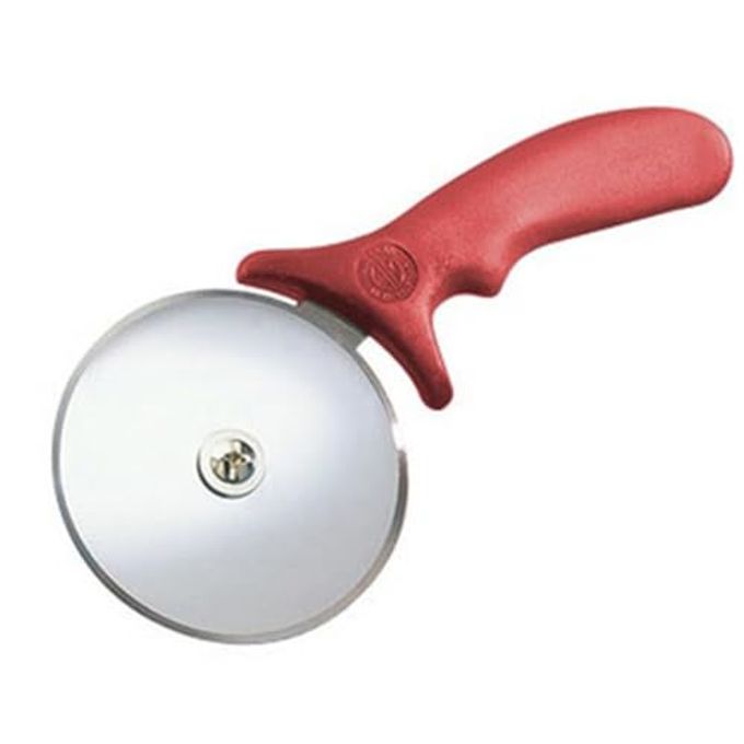 American Metalcraft 4" Red Plastic Handle Pizza Cutter - Image 1