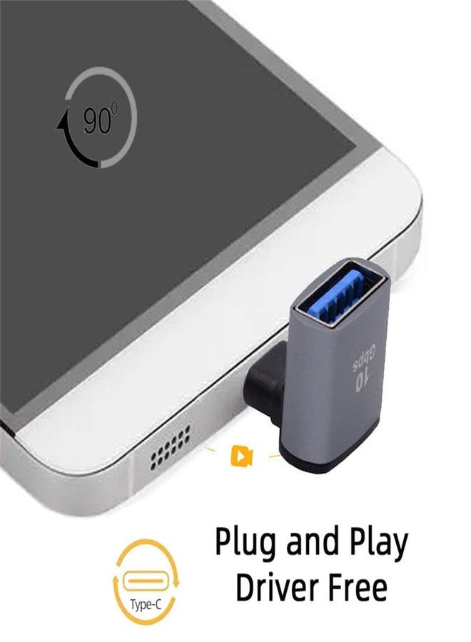 cablecc Up Down Angled USB-C Type-C to USB 3.0 Female OTG Adapter 90 Degree for Laptop Tablet Phone - Image 2