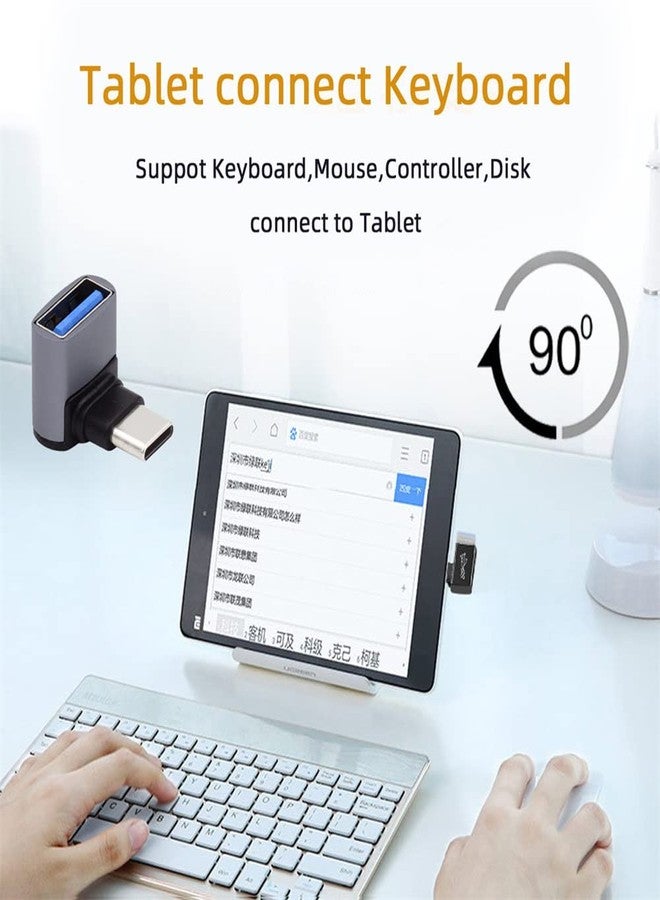 cablecc Up Down Angled USB-C Type-C to USB 3.0 Female OTG Adapter 90 Degree for Laptop Tablet Phone - Image 5