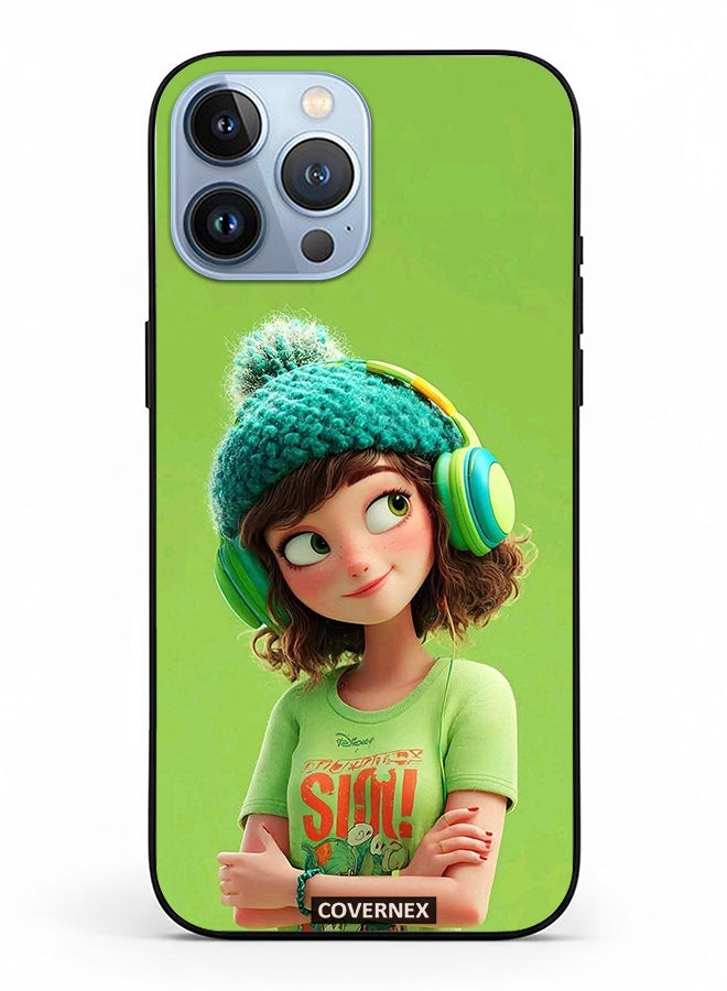 Covernex Apple iPhone 13 Pro Max Protective Case Cover Printed Featuring Music Vibes Cozy Girl - Image 2