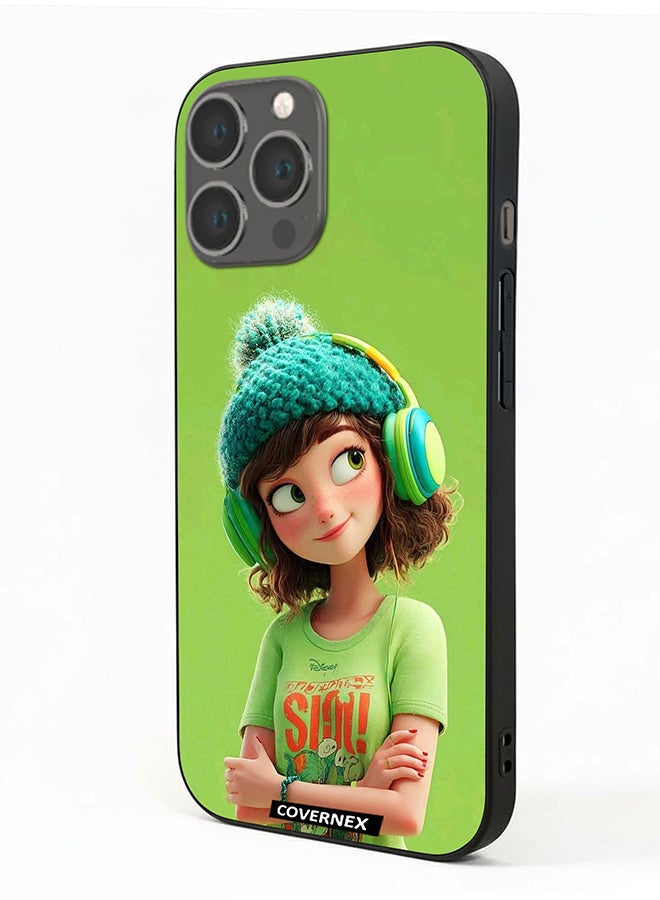 Covernex Apple iPhone 13 Pro Max Protective Case Cover Printed Featuring Music Vibes Cozy Girl - Image 1