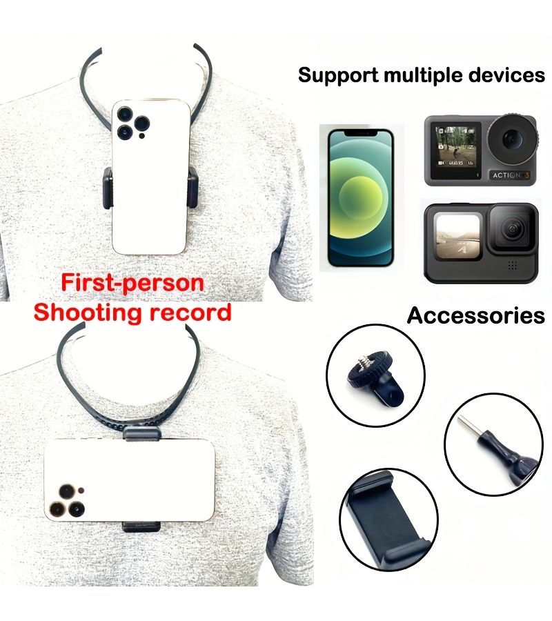 Upgraded Black 180° Adjustable Hands Free Microphone Stand with Phone Holder and Clip for Speech Singing Guitar Playing Hosting Outdoor Live Streaming Vlogging Compatible with Mics Phones Sports Cameras - Image 3