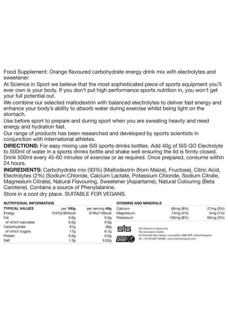 Science in Sport - Go Electrolyte Blackcurrant Drink Powder 1600g - Image 1