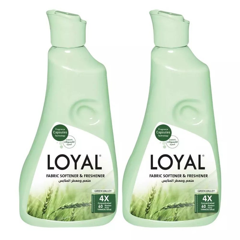 Loyal Fabric Softener and Freshener Green Valley 4X Concentrated Liquid- 2X1500ml