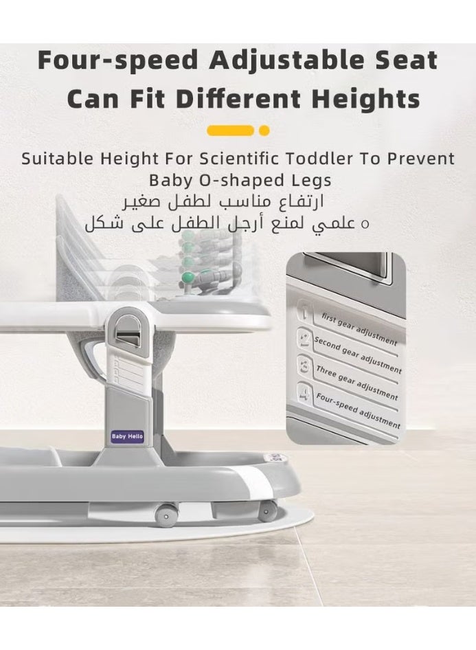 HOOKOR 3 In1 Infants Baby Walker With Parent Push Handle, Adjustable Height, Big Comfortable Seat Cushion, Detachable Trampoline Mat - Image 4