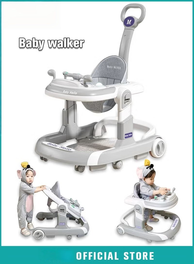 HOOKOR 3 In1 Infants Baby Walker With Parent Push Handle, Adjustable Height, Big Comfortable Seat Cushion, Detachable Trampoline Mat - Image 1