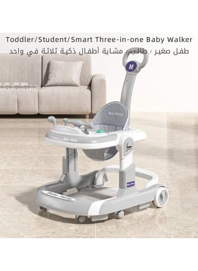 HOOKOR 3 In1 Infants Baby Walker With Parent Push Handle, Adjustable Height, Big Comfortable Seat Cushion, Detachable Trampoline Mat - Image 2