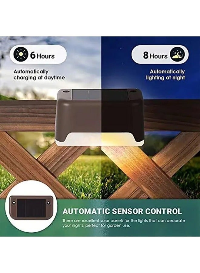 8 أجهزة كمبيوتر شخصية أضواء الطابق الشمسي في الهواء الطلق ، أضواء مقاومة للماء لجانب المسبح والسطح والديكور الدرج (ضوء دافئ شل أسود) - Image 2