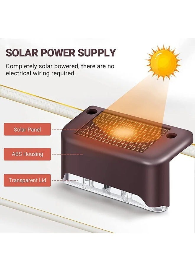 8 أجهزة كمبيوتر شخصية أضواء الطابق الشمسي في الهواء الطلق ، أضواء مقاومة للماء لجانب المسبح والسطح والديكور الدرج (ضوء دافئ شل أسود) - Image 3