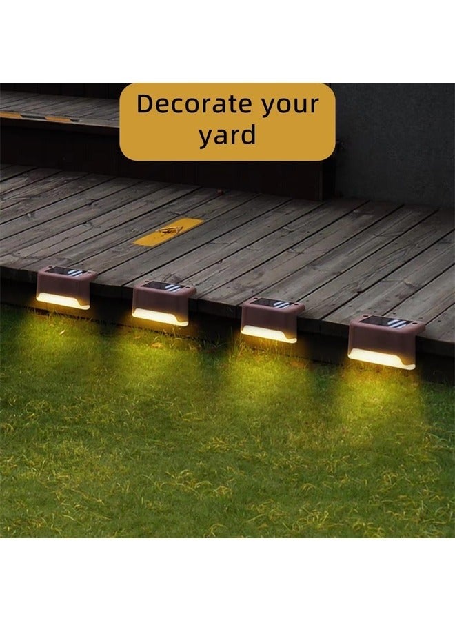 8 أجهزة كمبيوتر شخصية أضواء الطابق الشمسي في الهواء الطلق ، أضواء مقاومة للماء لجانب المسبح والسطح والديكور الدرج (ضوء دافئ شل أسود) - Image 4