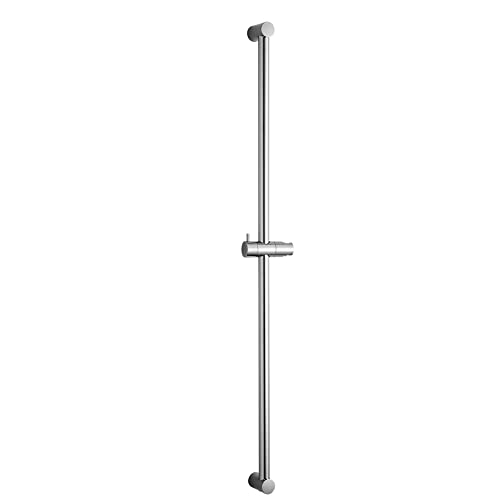 OFFO Shower Riser Rail 100cm Wall Mounted Shower Rail Adjustable Distance 60 to 98cm with Handheld Shower Head Holder Replacement for Shower Chrome