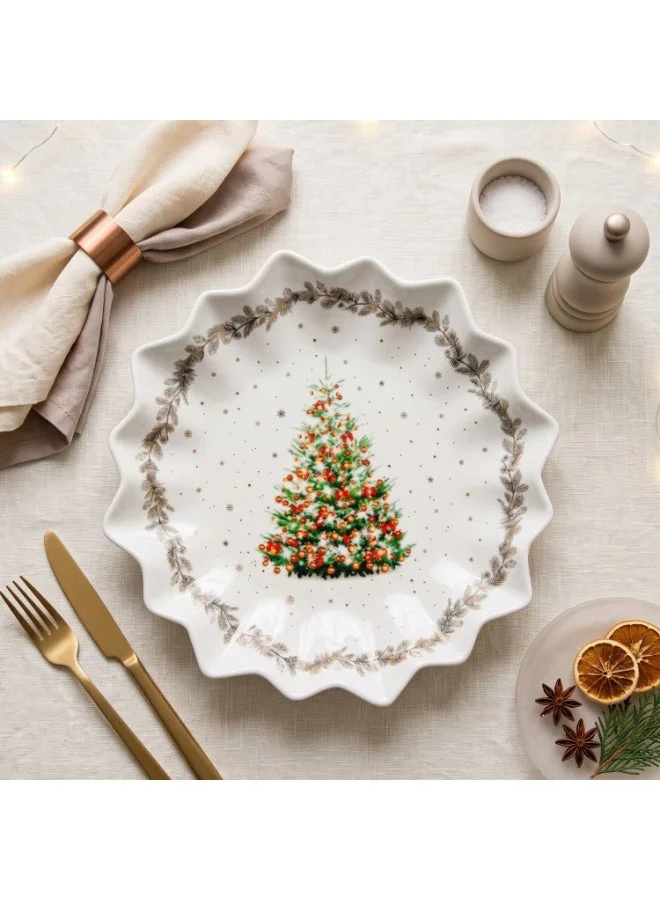Fissman 24 Polygon Serving Dish 24cm Christmas New Bone China, Christmas Holiday Season Collection Dinnerware  | Best Price UAE