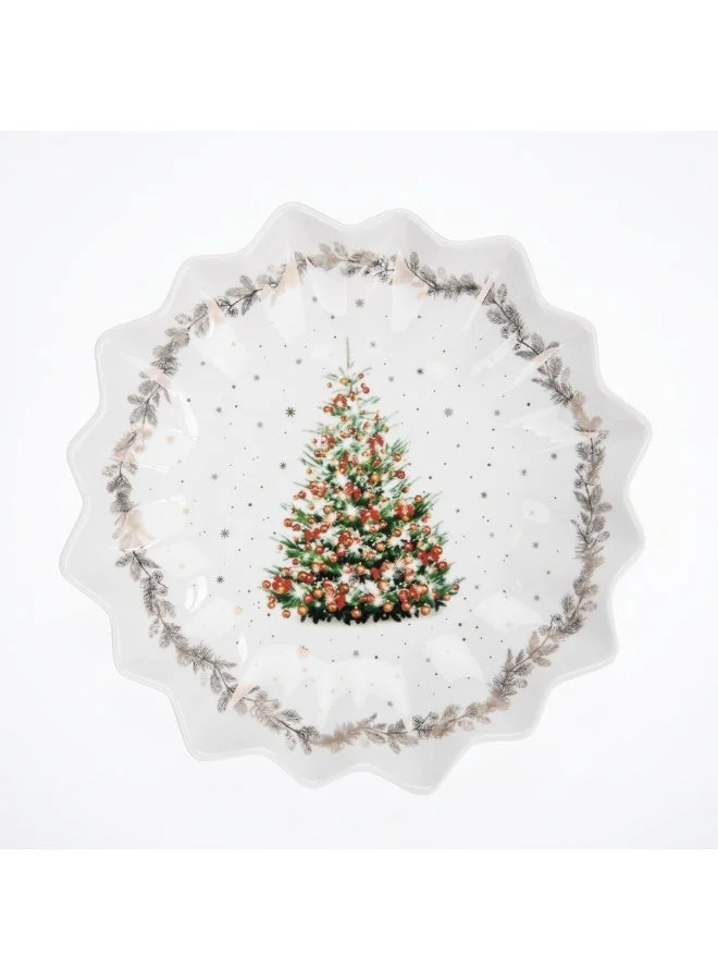 Fissman 24 Polygon Serving Dish 24cm Christmas New Bone China, Christmas Holiday Season Collection Dinnerware  | Best Price UAE