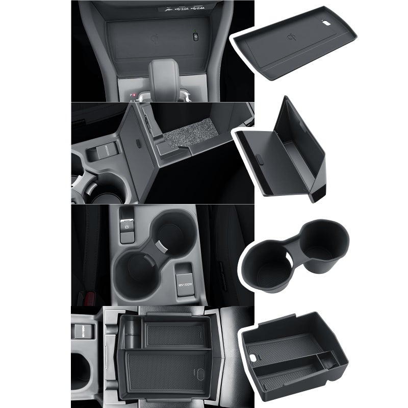 BIBIBO for 2025 2026 Subaru Forester Console Organizer 2025 2026 Subaru Forester Console Armrest Tray+Cup Holder +Wireless Charging Mat +Hidden Storage Box 2025 Forester Accessories - Image 1