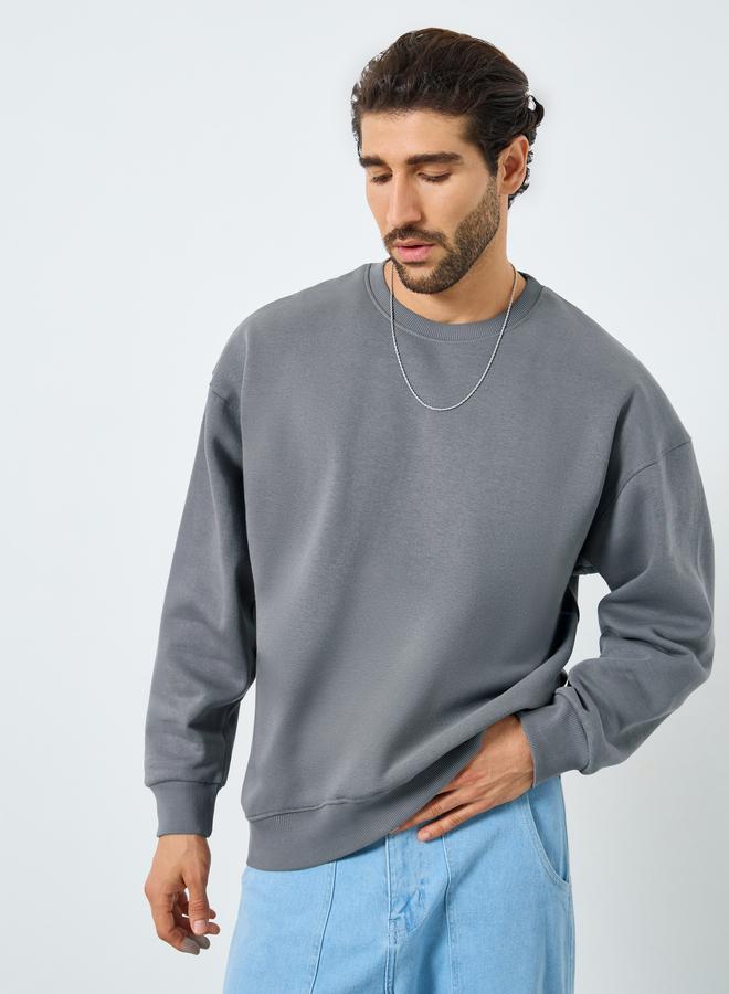 Styli Boxy Fit Fleece Sweatshirt - Image 1
