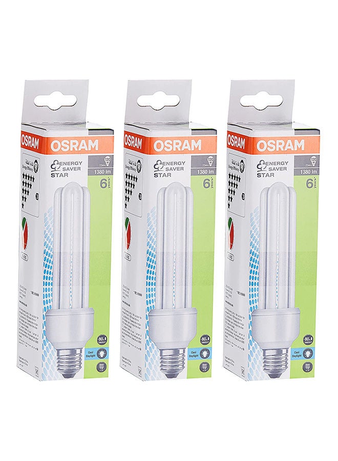 OSRAM 3-Piece Energy Saver T4 Clfi Energy Saver 23W Screw Base E27, 1380 Lm Cool Day Light 6500K Bulb - Image 4